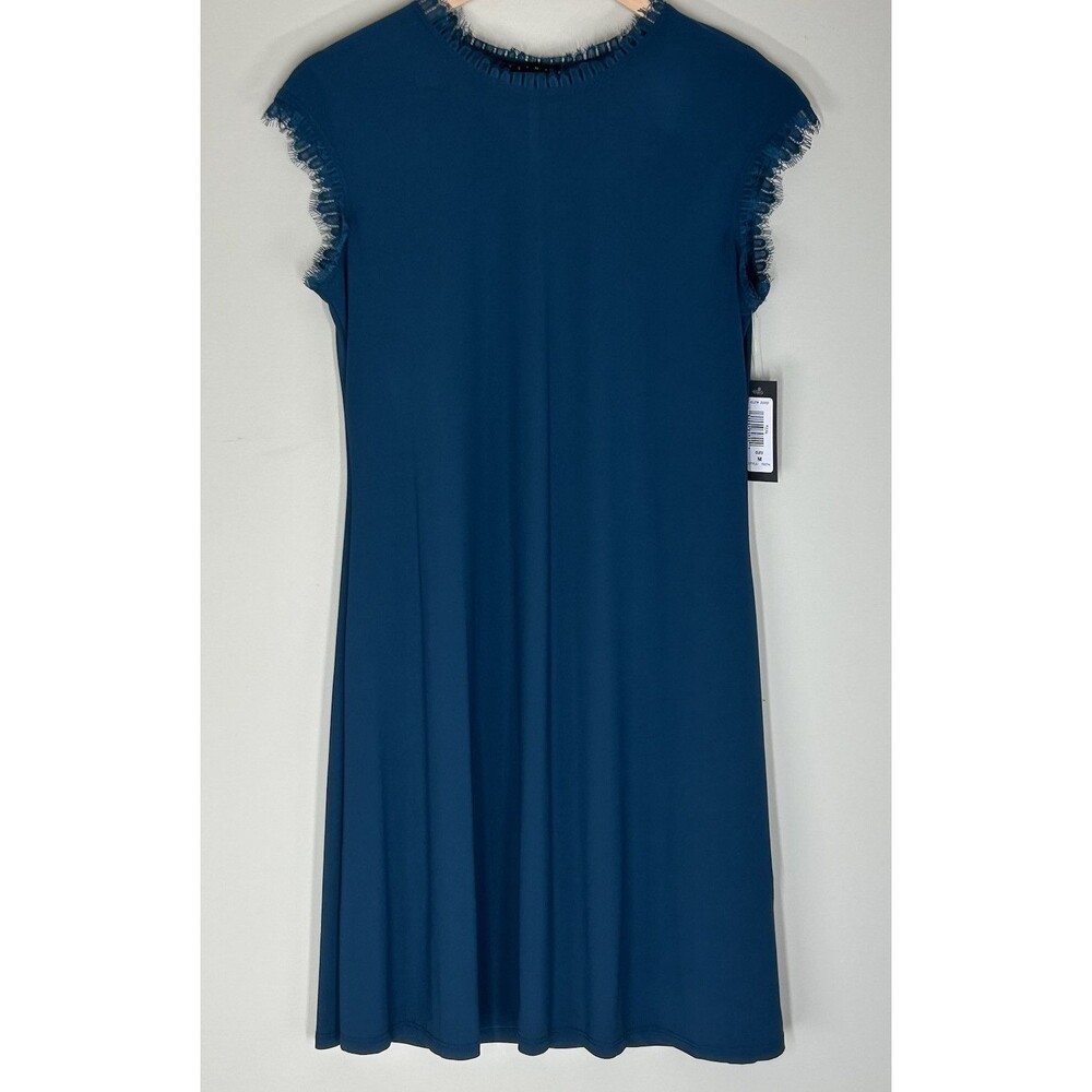 Tiana B. Dress Sleeveless Womens M Teal Lace Trim‎ Knee Length New